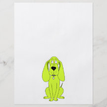 Lime Green Dog. Cute Hound Cartoon. Custom Flyer