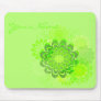 Lime Green Floral Swirl Mousepad