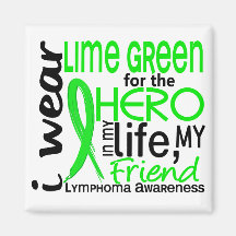 Lime Green For Hero 2 Friend Lymphoma Refrigerator Magnet