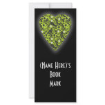 Lime Green Heart. Patterned Heart Design. Full Color Rack Card
