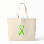 Lime Green Heart Shaped Awareness Ribbon bags