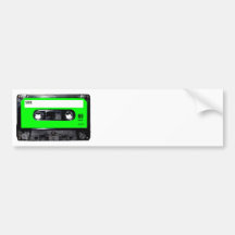 Lime Green Label Cassette Bumper Sticker