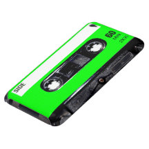 Lime Green Label Cassette iPod Touch Cases