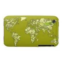 Lime green maps iPhone 3 case