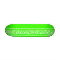 Lime Green Paisley Skateboard Mini