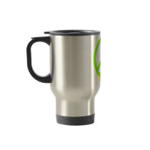 Lime Green Peace & Ribbon Coffee Mugs