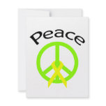 Lime Green Peace Word & Ribbon invitations