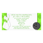 Lime Green Roll on Over Bowling Birthday Party Personalised Announcement