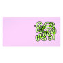 Lime Green Snake, on pink. Photo Card