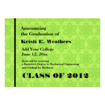 Lime Green Star Texture New Grad Announcement