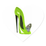Lime Green Stiletto Shoe and Butterfly stickers