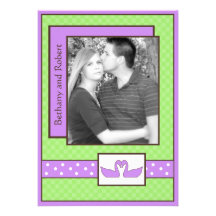 Lime Green Swan Save the Date Invitation