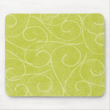 Lime Green Swirls Mouse Pad