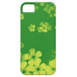 Lime green vintage floral pattern iPhone 5 covers