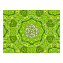 Lime Green Watercolor Mandala Post Card