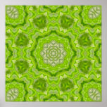 Lime Green Watercolor Mandala Poster