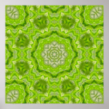 Lime Green Watercolor Mandala Poster