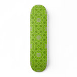 Lime Green Watercolor Mandala Skate Deck