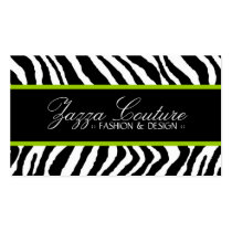 Lime Green Zebra Print Business Card
