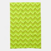 Lime Green Zig Zag Pattern. Hand Towel