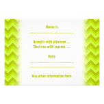 Lime Green Zig Zag Pattern. Personalized Invitation