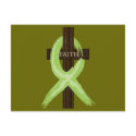 Lime Lymphoma Awareness Ribbon on a Cross postcards