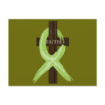 Lime Lymphoma Awareness Ribbon on a Cross postcards