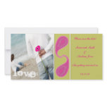 Lime & Raspberry Paisley Save the Date  Your Photo photo cards