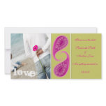 Lime & Raspberry Paisley Save the Date  Your Photo photo cards