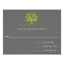 Lime Swirl Tree Roots of Love Wedding Invitation