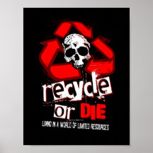 Limited Resources Recycle Black Poster
