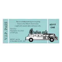 Limousine Bachelorette Party Pass Custom Invitations