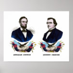Lincoln and Johnson Civil War Poster