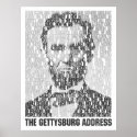 Lincoln/Gettysburg Text Mosaic Poster posters