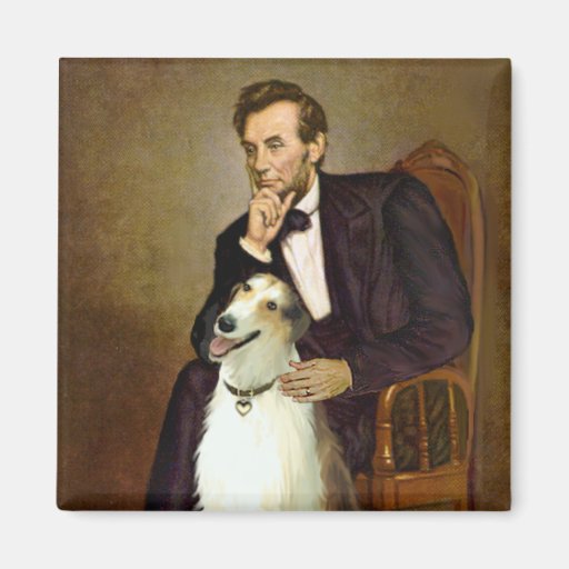 Lincoln & his Borzoi Refrigerator Magnets