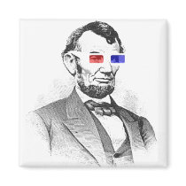 Lincoln in 3D! Fridge Magnet