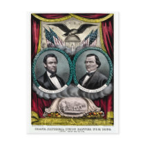 Lincoln Jackson Presidential Campaign 1864 Postcard