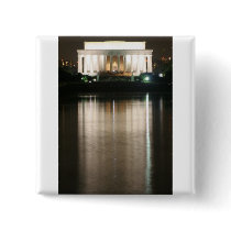 Lincoln Memorial Night Reflection Pinback Buttons