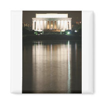 Lincoln Memorial Night Reflection Fridge Magnet