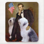 Lincoln - Two Old English Sheepdogs Mousepads