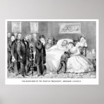 Lincoln's Deathbed -- Border Poster