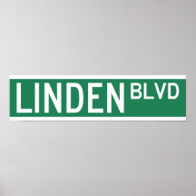 Linden Boulevard Sign Poster