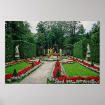 Lindenhof Castle, Bavaria, Germany flowers Poster