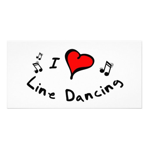 Line Dancing I Heart-Love Gift Photo Greeting Card