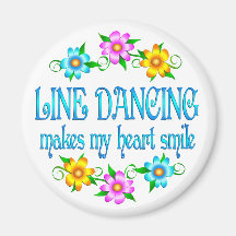 Line Dancing Smiles Refrigerator Magnet