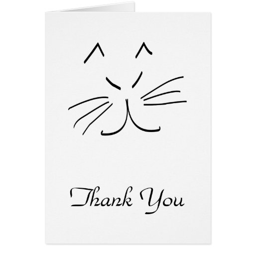 Line Art Thank You : Line drawing of a cat thank you card zazzle