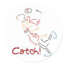 Line Drawn Baseball Catch Sticker