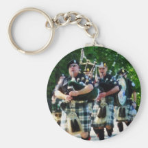 Line of Bagpipers Key Chains