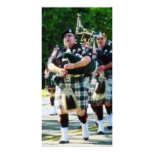 Line of Bagpipers Personalised Photo Card