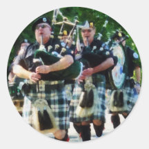 Line of Bagpipers Sticker